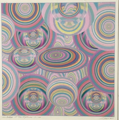 Lot 21 - Richard Drew, known as Zacron (British, 1943-2012) Archival print, Universe 13, the return, signed inscribed and numbered 1/100, I,age 25 x 25cm, glazed frame