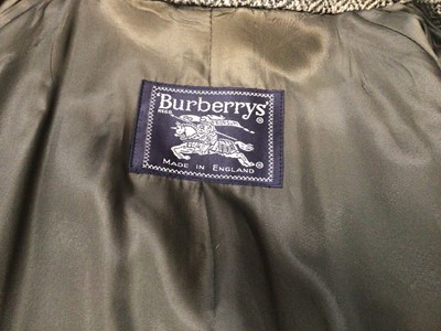Lot 2150 - Burberrys' men's grey herringbone Harris Tweed overcoat. Size 52 RL.