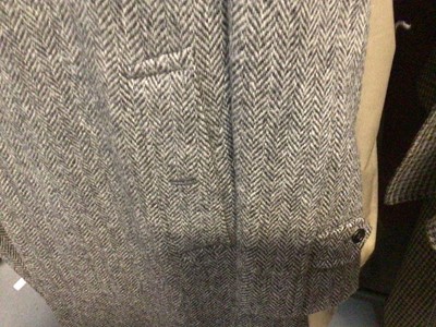 Lot 2150 - Burberrys' men's grey herringbone Harris Tweed overcoat. Size 52 RL.