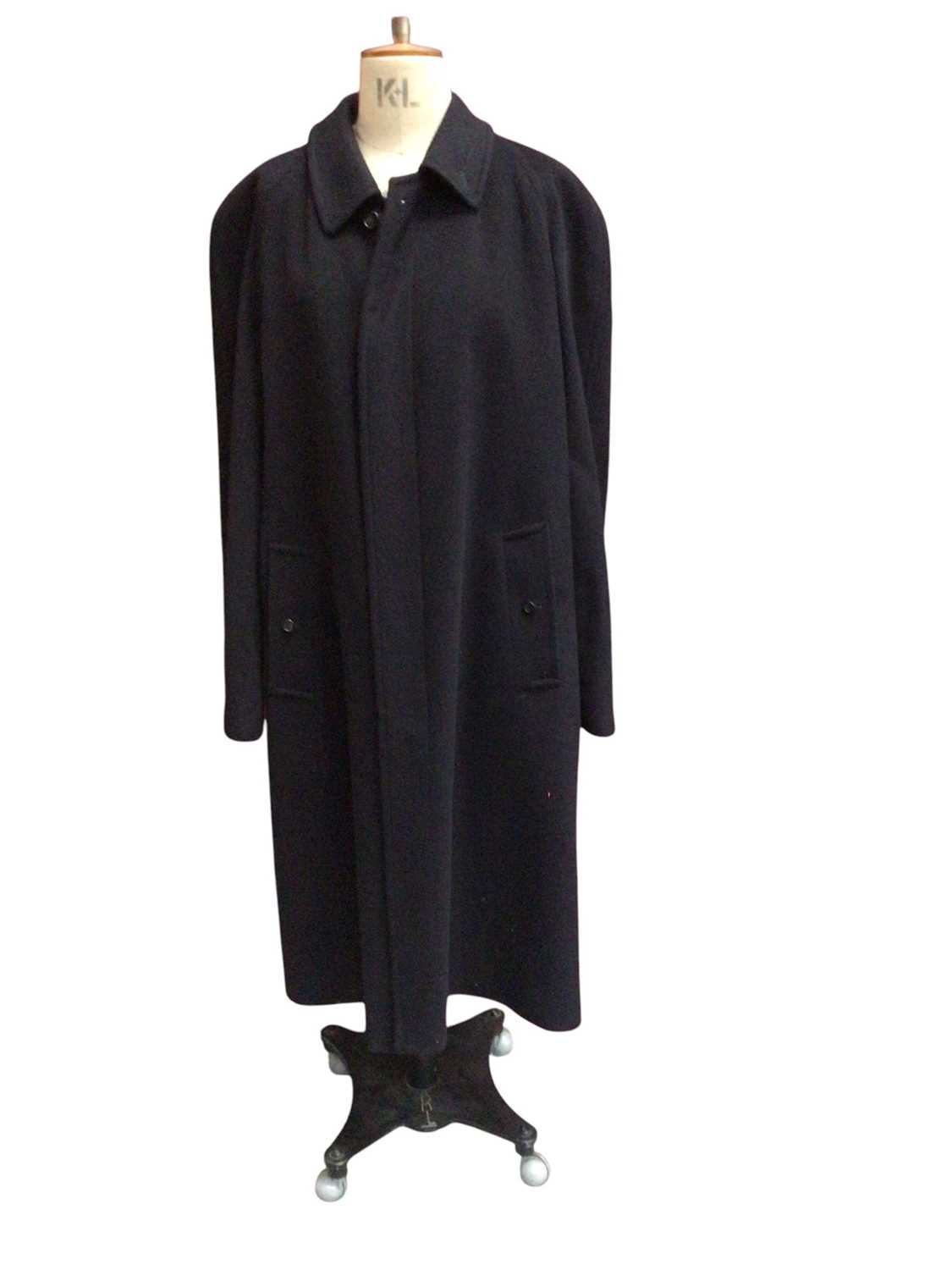 Lot 2151 - Burberry men's navy cashmere overcoat size 54 L