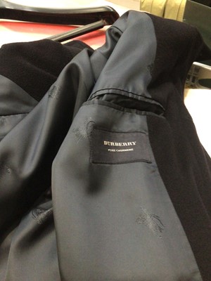 Lot 2151 - Burberry men's navy cashmere overcoat size 54 L