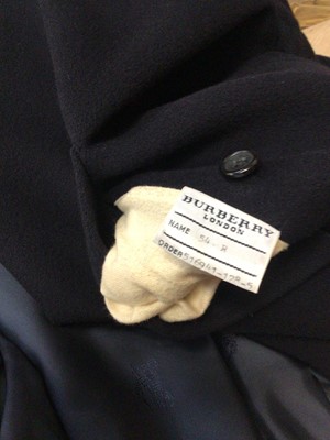 Lot 2151 - Burberry men's navy cashmere overcoat size 54 L