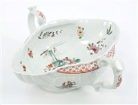 Lot 193 - 18th century Worcester double-lipped sauce...