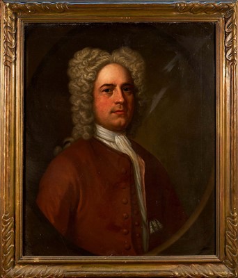 Lot 1252 - Manner of Thomas Hudson (1701-1779) oil on canvas - Portrait of a Nobleman, 77cm x 64cm, in gilt frame