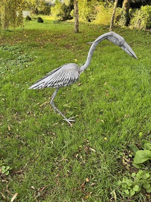 Lot 1405 - Paul Richardson (b. 1967) galvanized metal sculpture - Heron