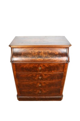 Lot 1635 - Late 19th century Continental flame mahogany Biedermeier washstand wi...