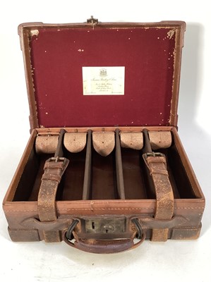 Lot 1194 - James Purdey & Sons leather cartridge magazine with six internal divisions, 29cm x 41cm