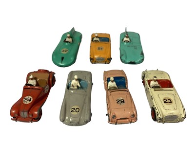 Lot 1832 - Selection of loose Dinky diecast models including Racing Cars, Sports Cars, lorries & other vehicles (2 boxes)