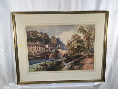Lot 180 - Pair of 19th century continental watercolour landscapes, both approx 36cm x 53cm, in glazed frames