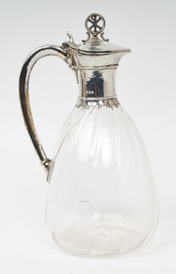 Lot 372 - Ramsden & Carr silver mounted wine jug