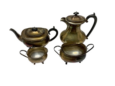 Lot 401 - Silver four piece tea set