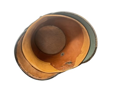 Lot 823 - Imperial German Garde Jäger Battalion Officers Shako with black felt and leather body, silvered and enamelled Garde star badge, gilt brass chin scales, silver bullion and green velvet cockade, o...