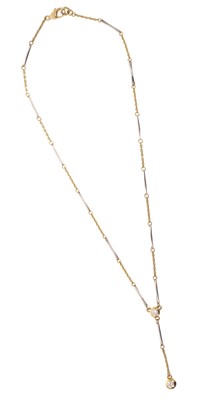 Lot 659 - 18ct yellow and white gold diamond pendant necklace