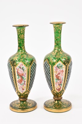 Lot 68 - Pair of 19th century Bohemian overlaid glass vases