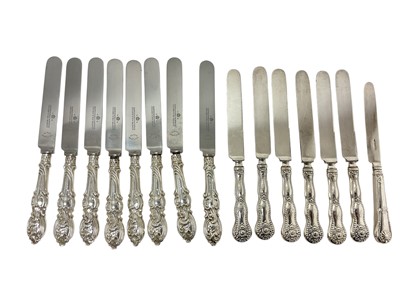 Lot 369 - Group of silver handled dinner/table knives