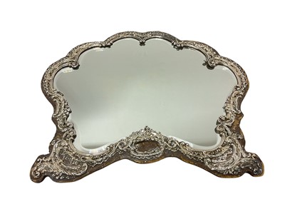 Lot 370 - Late Victorian silver mounted easel dressing table mirror