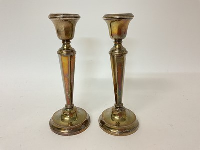 Lot 17 - Matched pair 1920s silver candle sticks (Birmingham 1925/26)