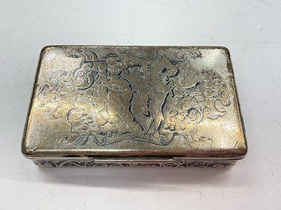 Lot 8 - 19th century Continental silver and niello work snuff box