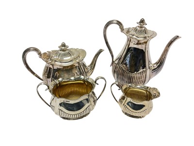 Lot 300 - Late Victorian four piece silver teaset