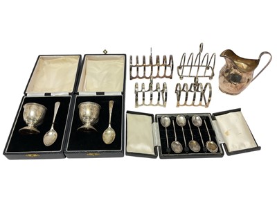 Lot 308 - Miscellaneous selection of twentieth century silver, together with a Georgian silver cream jug