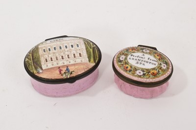Lot 1092 - Two 18th century enamel patch boxes