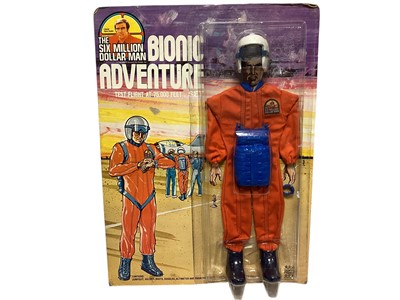Lot 1708 - Deny Fisher Six Million Dollar Man Bionic Adventure Test Flight at 75,000 Feet Outfit, on card with bubblepack (1)
