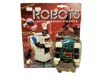 Lot 1712 - CBS Toys (c1984) Sota & Cruel The Robots action robot figures with suction base, on card (Crumpled corner) with bubblepack No.48-075 (2)