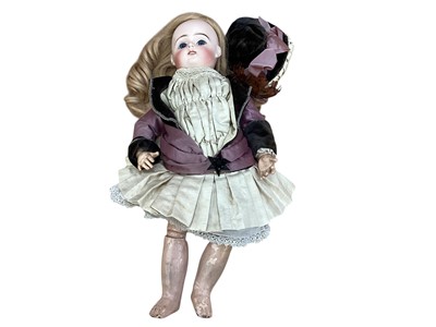 Lot 1795 - Antique 19th century French bisque head porcelain doll marked 'Depose' and a letter 'C' to back