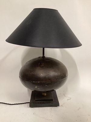Lot 2645 - Plymouth Naval Dockyard Buoy lamp, 51cm without shade, c.37cm diameter, on 20cm square base