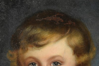 Lot 161 - English School, 19th century, oil on canvas - Portrait of a Boy, 46cm, tondo, in gilt frame