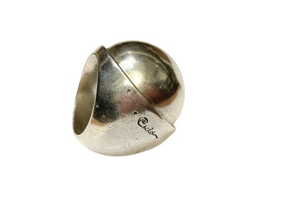 Lot 34 - Modernist white metal domed ring, signed, and seven other silver/white metal dress rings mounted with various stones (8)