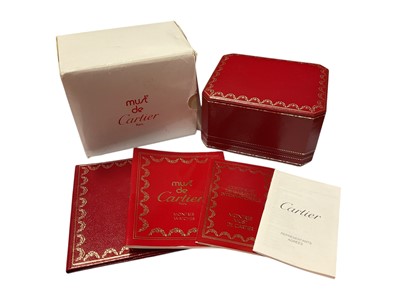 Lot 44 - Cartier Must de Cartier empty watch box, booklets and outer cardboard box