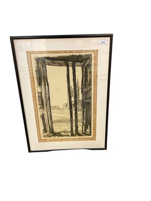 Lot 876 - Sir Muirhead Bone (1876-1953) signed lithograph, ruins of Ypres, signed in pencil in glazed frame, image 34 x 28cm