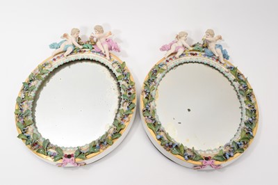 Lot 145 - Pair of Meissen style mirrors