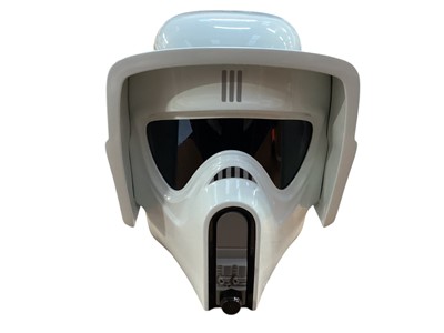 Lot 1739 - Star Wars Cyber Crafts USA commission built Scout Trooper helmet (1)