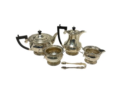 Lot 310 - Edwardian silver four piece tea set (London 1927)