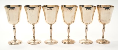 Lot 314 - Set of six silver wine goblets