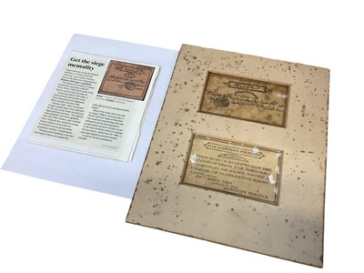 Lot 497 - Egypt - A very rare 19th century Five Piastre banknote from The Siege of Khartoum No. 6731 dated 25th April 1884 and hand signed by General Gordon, set within and hinged in cardboard frame (N.B...