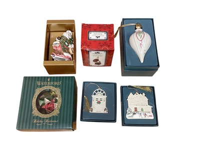 Lot 2755 - Group of contemporary Christmas tree decorations by Waterford, Lladro, Swarovski, Lennox and others (1 box)