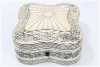 Lot 954 - 19th century Vizagapatam penwork ivory box of...
