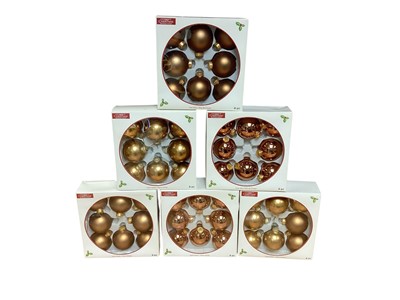 Lot 2765 - Ten boxes containing sets of American glass Christmas Tree baubles by Victoria and Sparkling Creations.