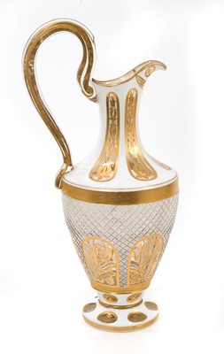 Lot 139 - 19th century Bohemian overlaid glass claret jug