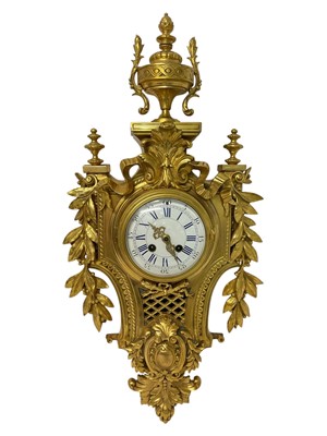 Lot 813 - Late 19th century French ormolu Cartel clock