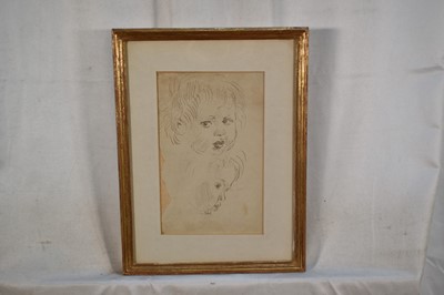 Lot 141 - *Augustus John (1878-1961) pen and ink sketches of a Child's head, in glazed gilt frame Provenance: purchased by the Viscountess Blakenham from Admiral Sir Caspar John, circa 1968