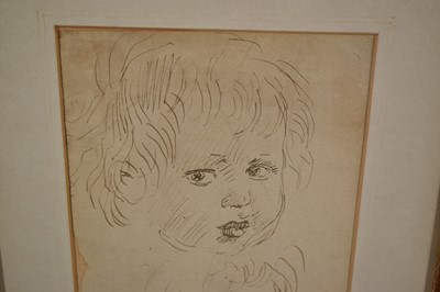 Lot 141 - *Augustus John (1878-1961) pen and ink sketches of a Child's head, in glazed gilt frame Provenance: purchased by the Viscountess Blakenham from Admiral Sir Caspar John, circa 1968
