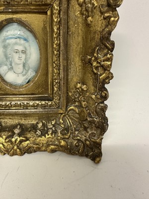 Lot 149 - Zéphirin Belliard (1798-1861) oval portrait miniature on ivory - Madame de Montesson, signed, inscribed verso 'Marquise De Montesson, Z. Belliard', 8.5cm x 6cm, in gilt frame