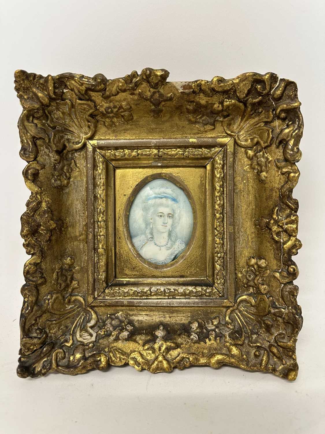 Lot 149 - Zéphirin Belliard (1798-1861) oval portrait miniature on ivory - Madame de Montesson, signed, inscribed verso 'Marquise De Montesson, Z. Belliard', 8.5cm x 6cm, in gilt frame
