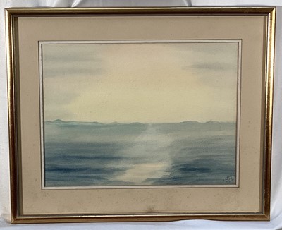 Lot 183 - Marcia Blakenham, watercolour of the Sea, monogrammed and dated (19)'95, 25.5cm x 34cm, in glazed gilt frame