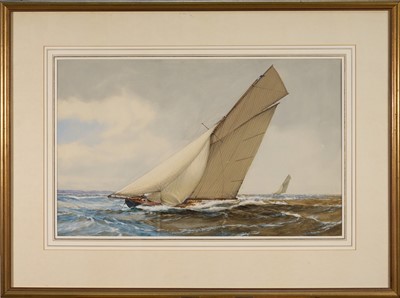 Lot 1271 - *Montague Dawson (1895-1973) watercolour - 'The Starboard Tack', signed, 41.5cm x 67cm, in glazed frame