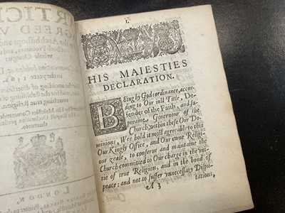 Lot 1750 - Elizabeth I - Injunctions given by the Queenes Majestie. Anno Dom. 1559. The first yeere of the Raigne of our Soveraign Lady Queen Elizabeth, bound...
